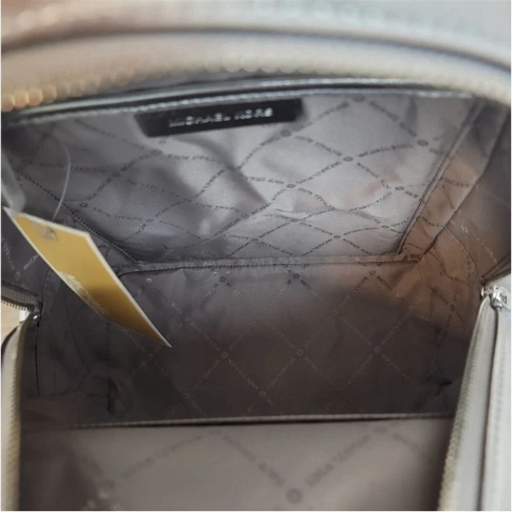 Michael Kors Jet Set Girls Adina Medium Backpack MK Bright White Silver